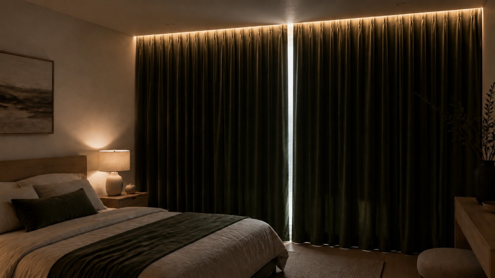 Blackout curtains — interior